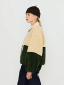 Color blocked sherpa jacket
