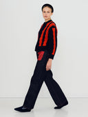 Vest met rood detail
