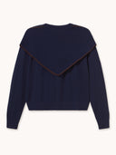 Donkerblauw vest met sjaalkraag
