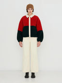 Color blocked sherpa jacket