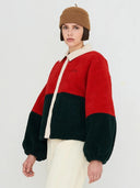 Color blocked sherpa jacket