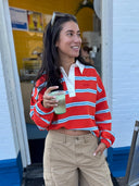 Gestreept polo shirt