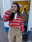 Gestreept polo shirt