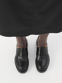 Zwarte leren loafer kenova 5241