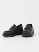 Zwarte leren loafer kenova 5241