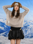 Lichtbruine boxy trui