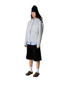 Lichtgrijze scuba zip hoodie wuji