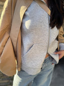 Lichtgrijze scuba zip hoodie wuji