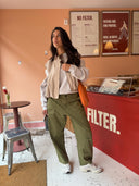 Khaki cargo broek kiara