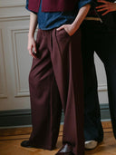Bordeauxrode pantalon lux