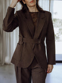 Donkerbruine blazer atlas