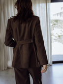 Donkerbruine blazer atlas