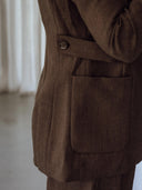 Donkerbruine blazer atlas