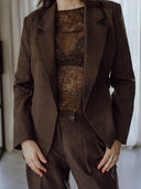 Donkerbruine blazer atlas