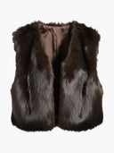 Bruine fake Fur bodywarmer isla