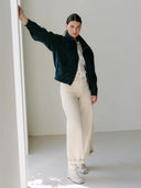 Ecru wide leg jeans jale