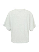 Grijs t-shirt met bordeaux tekstprint elara