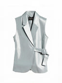 Lichtblauw gilet hopeaa