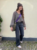 Bruine gebreide trui taran