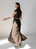 Bruine maxi jurk melinahs