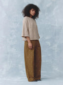 Khaki broek moonflower studs