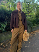 Khaki broek moonflower studs