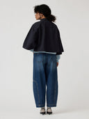 Donkerblauwe barrel jeans abbi