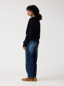 Donkerblauwe barrel jeans heather