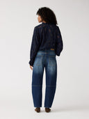Donkerblauwe barrel jeans heather