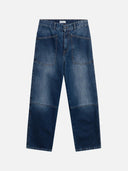 Donkerblauwe barrel jeans heather