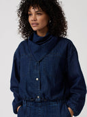 Donkerblauwe denim blouse devi