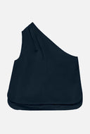 Donkerblauwe one-shoulder top levy