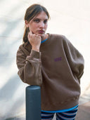 Donkerbruine oversized sweater plizzy