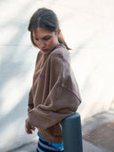 Donkerbruine oversized sweater plizzy