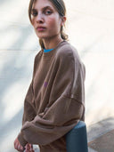 Donkerbruine oversized sweater plizzy