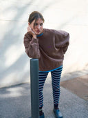 Donkerbruine oversized sweater plizzy