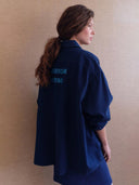 Donkerblauwe denim blouse comow