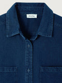 Donkerblauwe denim blouse comow