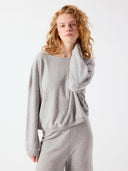 Grijs gemêleerde sweater Cluway