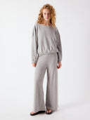 Grijs gemêleerde sweater Cluway