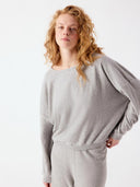 Grijs gemêleerde sweater Cluway