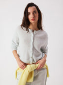 Lichtblauw gebreid vest vitow