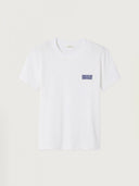 Wit t-shirt met donkerblauw logo ykobow