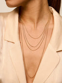 Gouden fijne ketting met platte schakel gourmet plain