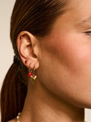 Gouden oorbel met hartje single heart beat