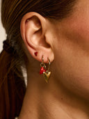 Gouden oorbel met hartje single heart beat