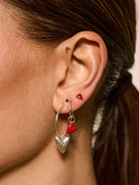 Zilveren oorbel met hartje single heart beat