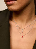 Zilveren ketting met hartje heart beat