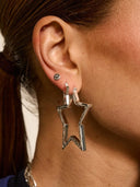 Zilveren oorbellen small funky star