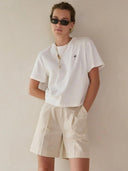 Beige linnenmix shorts moore